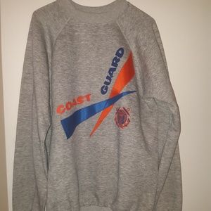 Gray coast guard crew neck sweatshirt